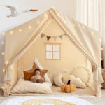 Large Indoor Kids Play Tent with Mat - s Playhouse Castle for Boys and Girls (Grey) - Image 10