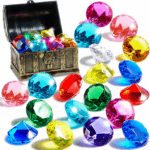 Diving Gems Pool Toys - 16 Colorful Diamond Treasure Set with Pirate Chest for Underwater Fun and Swim Training - Perfect Gift for Kids! - Image 2