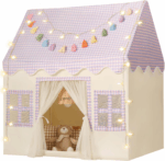 Cozy Kids Play Tent with Mat, Tassel Garland & Star Lights - Perfect Indoor Playhouse for Toddlers - Ideal Birthday Gift for Boys & Girls - Image 13