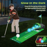 Ultimate Dinosaur-Themed Kids Golf Set with Automatic Ball Return, LED Night Golf Balls, 3 Clubs & Putting Mat - Perfect Indoor/Outdoor Fun for Ages 3-8!