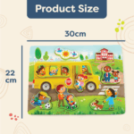 Peek & Explore School Bus Chunky Puzzle - Fun Learning Puzzle for Toddlers & Kids 2+ - Image 6