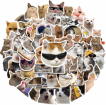 100 Pcs Hilarious Cat Stickers - Adorable Vinyl Memes for Water Bottles, Laptops, Phones & More!
