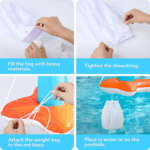 Inflatable Pool Float Set - Volleyball Net & Basketball Hoops for Ultimate Summer Fun - Perfect for Kids and Adults - L-Orange - Image 8