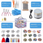 Deluxe 2456-Piece DIY Bead Jewelry Making Kit with Beads, Findings, and Accessories for Custom Bracelet and Necklace Creation - Image 5