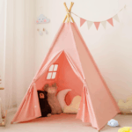 Kids Teepee Tent - Portable Indoor/Outdoor Play Tent in White - Image 14