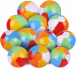 12-Pack Inflatable Rainbow Beach Balls - Perfect for Kids' Birthday Parties, Luau Decorations, and Summer Water Fun!