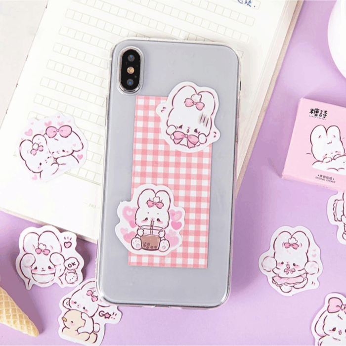 Adorable 45Pcs Bunny Rabbit Stickers for Scrapbooking, Journaling, and DIY Crafts - Perfect for Planners, Laptops, and Phone Cases! - Image 4