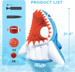 Ultimate Shark Pool Toy for Kids - 3-in-1 Inflatable Float Game with Basketball, Football, and Toss - Perfect Summer Fun for Ages 3-8! - Image 7
