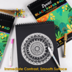 9"x12" Black Paper Sketchbook - 90 lb/150 GSM, 35 Sheets - Perfect for Pencil, Pastel, Charcoal, and More! - Image 5