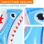 Ultimate Shark Pool Toy for Kids - 3-in-1 Inflatable Float Game with Basketball, Football, and Toss - Perfect Summer Fun for Ages 3-8! - Image 5