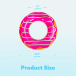Glitter Donut Pool Float Set - Fun 32.5” Inflatable Tubes for Pool Parties & Donut Celebrations (3 Pack) - Image 6