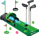 Ultimate Dinosaur-Themed Kids Golf Set with Automatic Ball Return, LED Night Golf Balls, 3 Clubs & Putting Mat - Perfect Indoor/Outdoor Fun for Ages 3-8! - Image 2