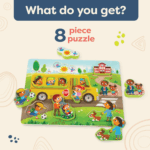 Peek & Explore School Bus Chunky Puzzle - Fun Learning Puzzle for Toddlers & Kids 2+ - Image 5