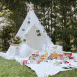 Kids Teepee Tent - Portable Indoor/Outdoor Play Tent in White