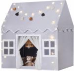 Cozy Kids Play Tent with Mat, Tassel Garland & Star Lights - Perfect Indoor Playhouse for Toddlers - Ideal Birthday Gift for Boys & Girls - Image 11