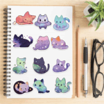 50 Adorable Cartoon Rainbow Cat Stickers - Aesthetic Vinyl for Laptops, Water Bottles, Suitcases & More! - Image 3