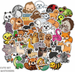 50 Adorable Cartoon Rainbow Cat Stickers - Aesthetic Vinyl for Laptops, Water Bottles, Suitcases & More! - Image 10