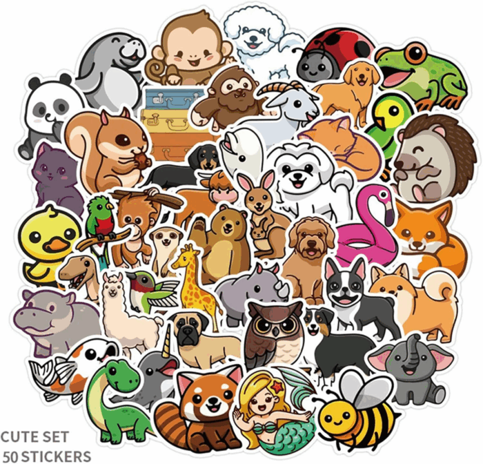 50 Adorable Cartoon Rainbow Cat Stickers - Aesthetic Vinyl for Laptops, Water Bottles, Suitcases & More! - Image 10