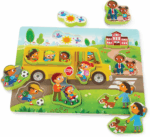 Peek & Explore School Bus Chunky Puzzle - Fun Learning Puzzle for Toddlers & Kids 2+ - Image 2