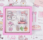 Adorable Kawaii Sticker Set - 100 Sheets of Cute Transparent Cartoon Animals & Flowers for Scrapbooking, Bullet Journals, DIY Crafts, Planners, and More! - Image 13
