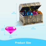 Diving Gems Pool Toys - 16 Colorful Diamond Treasure Set with Pirate Chest for Underwater Fun and Swim Training - Perfect Gift for Kids! - Image 6
