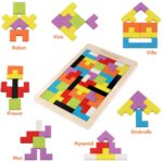 40-Piece Wooden Blocks Puzzle - Colorful 3D Tangram Brain Teasers for Kids - STEM Montessori Educational Gift - Image 6