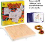 Wooden Geoboard - 30 Pattern Cards & Latex Bands for STEM Learning, 8x8 Brain Teaser Educational Toy for Kids - Image 5