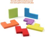 40-Piece Wooden Blocks Puzzle - Colorful 3D Tangram Brain Teasers for Kids - STEM Montessori Educational Gift - Image 4