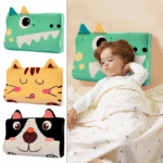 Toddler Memory Foam Pillow with Slow Rebound for Neck Support - Cartoon Animal Design for Children's Bedding
