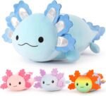 23.5" Giant Axolotl Plush with 3 Baby Axolotls - Soft Stuffed Animal Throw Pillow in Blue - Image 2
