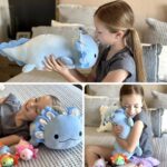 23.5" Giant Axolotl Plush with 3 Baby Axolotls - Soft Stuffed Animal Throw Pillow in Blue - Image 4