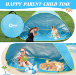 Baby Beach Tent-2 Pools Pop up UPF 50+ Sunshade with Carry Bag, Portable for Travel,Beach,Camping,Indoor - Image 5