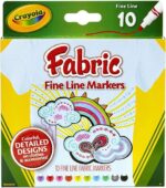 Vibrant  Fabric Markers for Kids - Fine Tip, Assorted Colors, Set of 10 for Creative At-Home Crafts! - Image 2