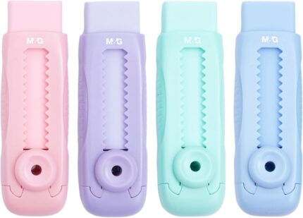 Cute Retractable Pencil Erasers - 4 Pack Fun Stationery Supplies for Kids & Office, Perfect for Back to School!