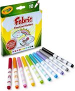 Vibrant  Fabric Markers for Kids - Fine Tip, Assorted Colors, Set of 10 for Creative At-Home Crafts!