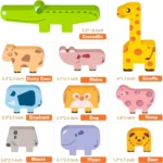 Montessori-Inspired Wooden Animal Sorting and Stacking Blocks for Toddlers Aged 2-4 - Educational Gifts for Boys and Girls - Image 3