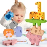 Montessori-Inspired Wooden Animal Sorting and Stacking Blocks for Toddlers Aged 2-4 - Educational Gifts for Boys and Girls