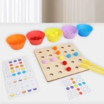 Montessori Wooden Clip Beads Toy for Fine Motor Skills Development and Color Sorting in Early Childhood Education - Image 4
