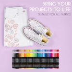 40 Premium Fabric Markers Set - Non-Toxic, Permanent, Fine Point Textile Pens for Creative Designs