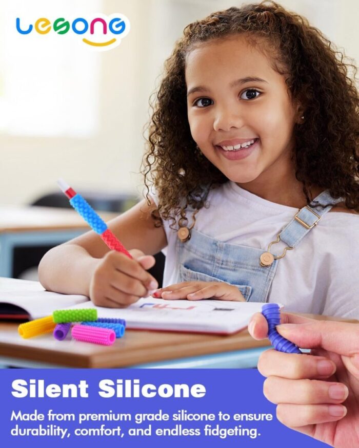 Ultimate 24 Pack Sensory Fidget Toys - Textured Silicone Pencil Grips for Kids & Adults, Perfect for Autism & ADHD Anxiety Relief in Classrooms! - Image 3