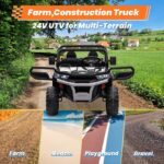 24V Electric Ride-On Dump Truck for Kids, 2-Seater UTV with 2.4G Remote Control, Bluetooth Music, LED Lights, and 24 Volt Battery - Image 6