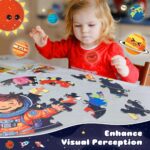 Large 70-Piece Round Floor Puzzles Featuring Solar System Planets for Children Ages 3-6 - Image 3