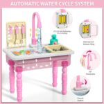 Play Kitchen Sink Toy Featuring Running Water, Dishwasher Functionality, and Enhanced Automatic Water Cycle System - Image 2