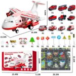 Large Transport Spray Airplane Toy Set for Kids Aged 4-8 with 10 Fire Truck Vehicles - Ideal Birthday Gift for Boys and Girls - Image 8