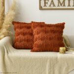 Cozy Autumn Vibes:  Pumpkin Caramel Throw Pillow Covers - Set of 2, 18x18 Inch Plush Faux Fur Cushion Cases for Seasonal Sofa Decor - Image 2