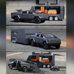 Toy Truck with Trailer - Cast Metal Cybertruck Model Pickup Truck, 1/36 Scale - Image 5