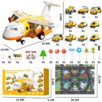 Large Transport Spray Airplane Toy Set for Kids Aged 4-8 with 10 Fire Truck Vehicles - Ideal Birthday Gift for Boys and Girls - Image 7