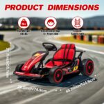 24V Electric Go Kart - Battery-Powered Drift Cart for Children Ages 6 and Up with Safety Belt for Outdoor Riding Fun - Image 2
