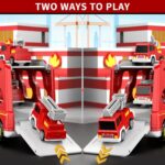 5-in-1 Fire Truck Toy Set for Toddlers Ages 1-5 - Red Carrier with Lights, Sounds, Mini Helicopter, and Crane Cars - Image 5