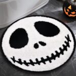 Cute & Creepy Jack Halloween Non-Slip 2Ft Round Bath Rug - Perfect for Indoor Decor & Holiday Celebrations! - Image 2
